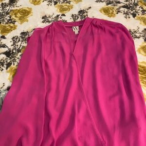 Hot pink sleeveless blouse